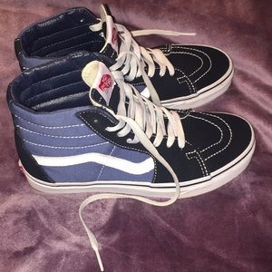 Black and Blue Sk8-Hi Vans